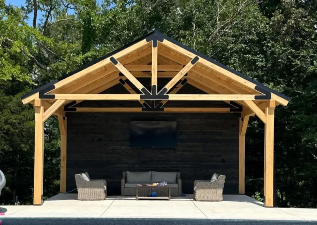 Rough Cut Cypress timber pavilion kit