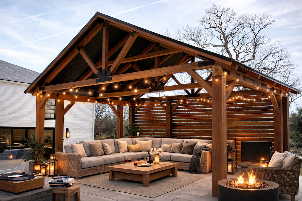 Custom timber pavilion kit by Woodland Construction