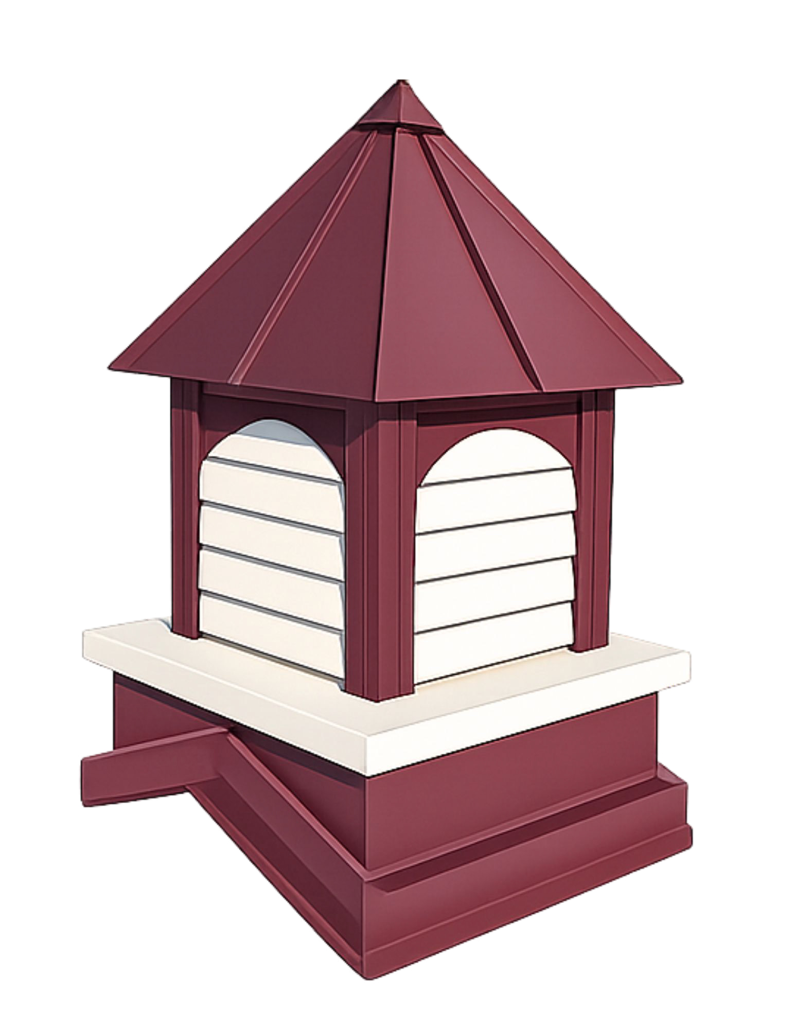 Architectural louvered cupola with arches and decorative skirt
