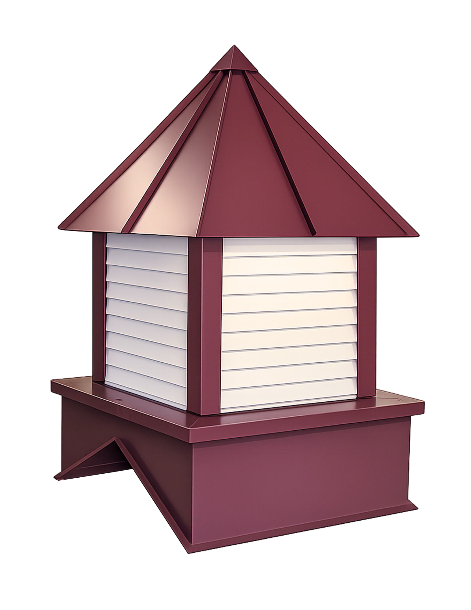 Classic louvered cupola with a standing-seam metal roof