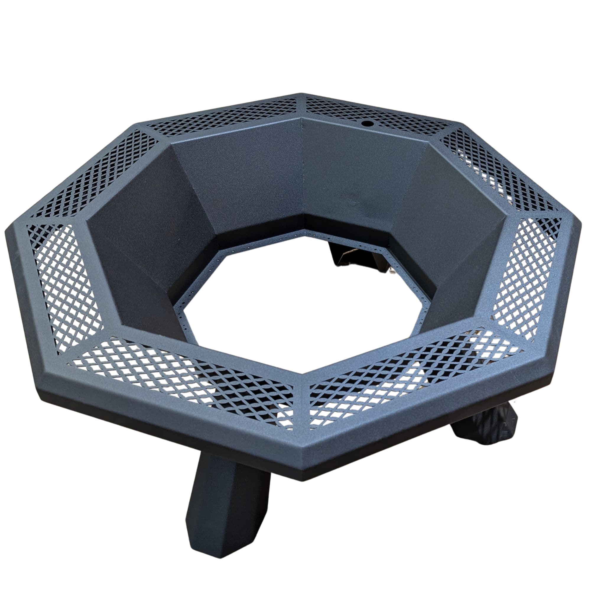 Octagonal powder-coated welded-steel fire pit stand without the insert