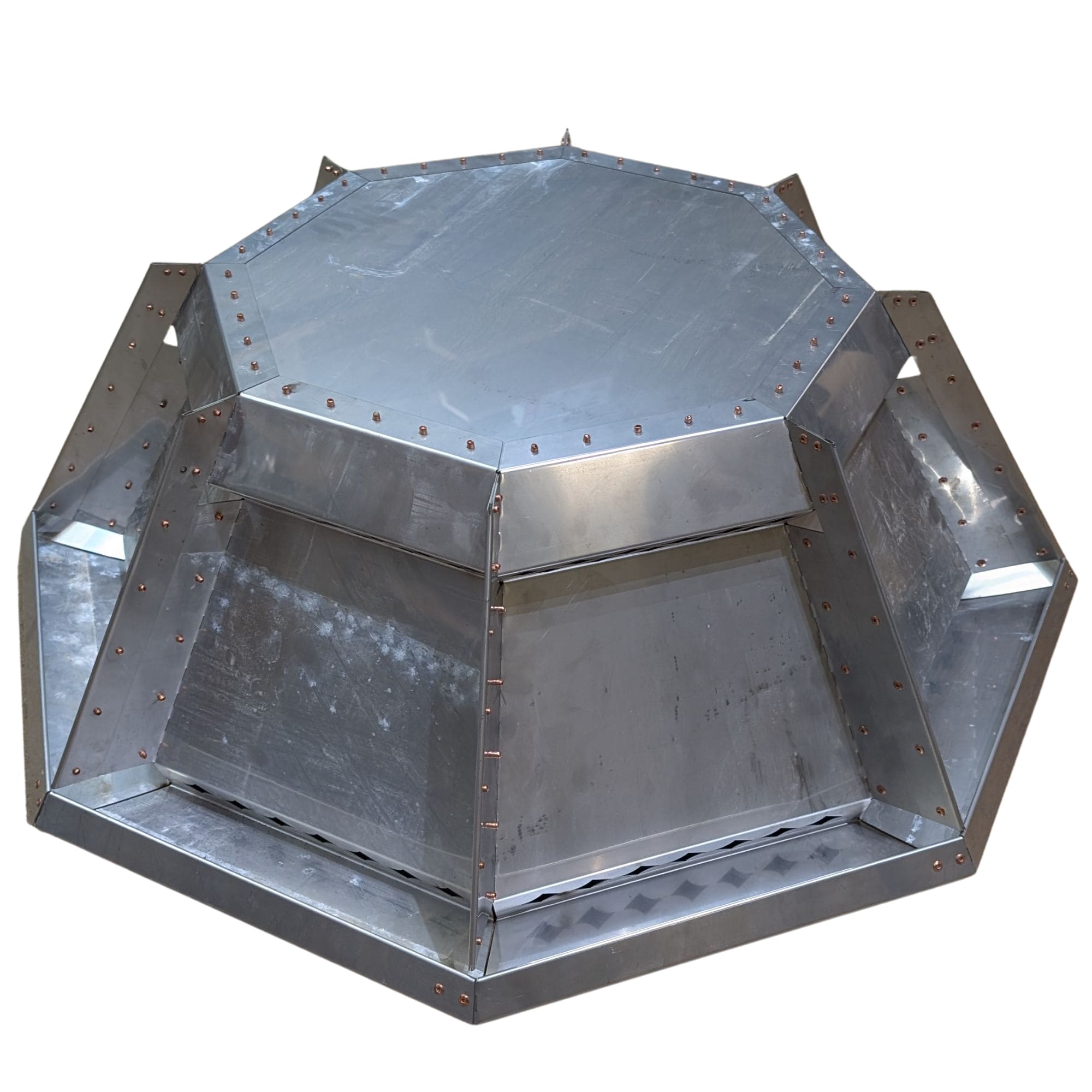 Removable stainless-steel octagonal fire tray